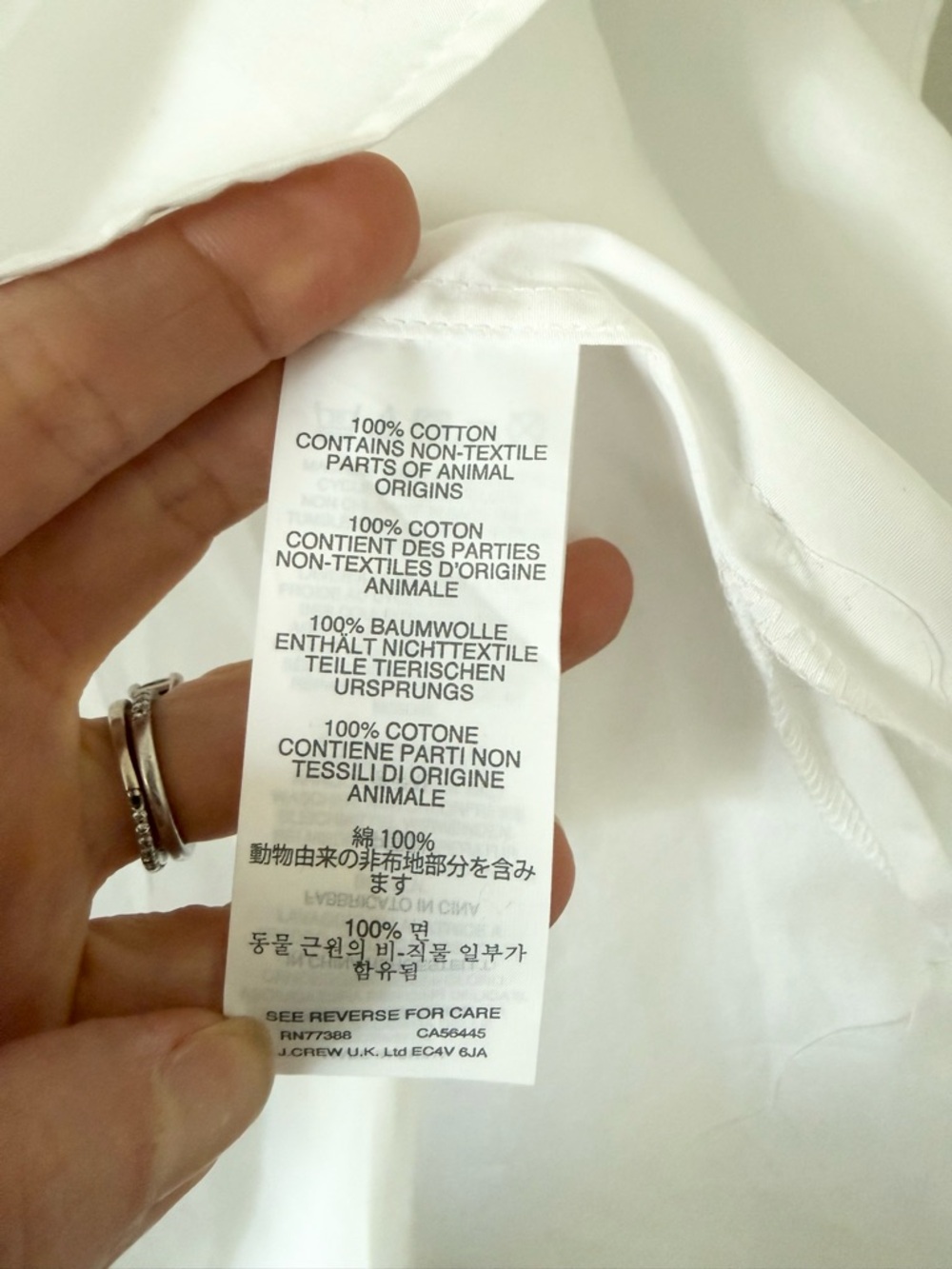 J. Crew Cotton Poplin Tuxedo Front Popover in White Size 16 - Picture 5 of 6